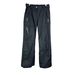 Salomon Ski Pants Mens Medium Black Cargo Zip Pockets Clima Pro Adjustable Waist